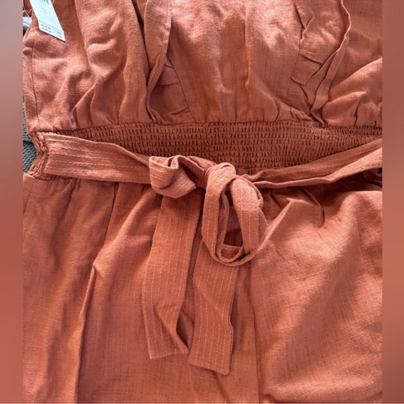 Anthropologie Brown Jumpsuit with Ruffled Sleeves and Wide Legs New Size: US L - Picture 9 of 9